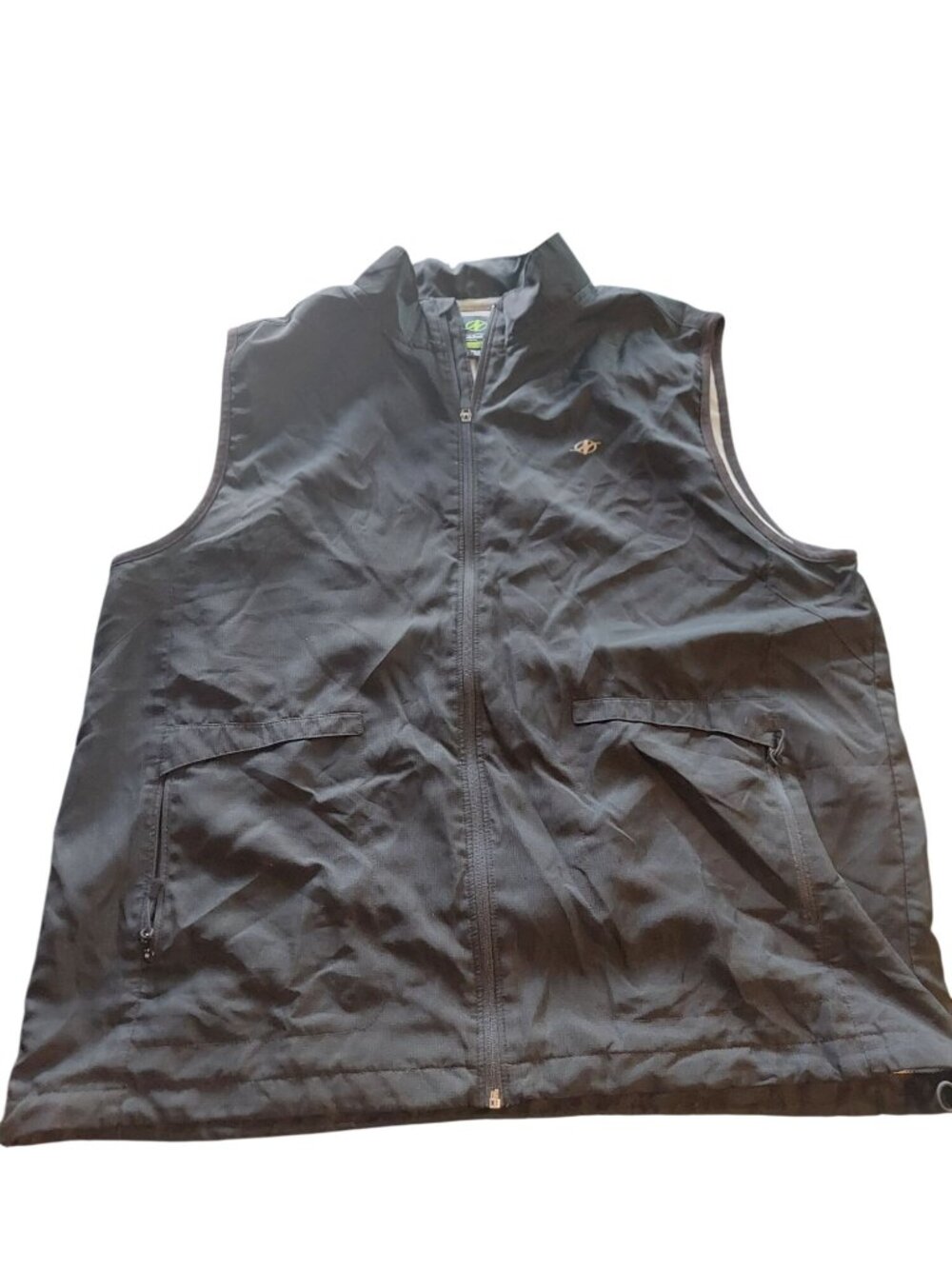 NordicTrack Black Sleeveless Zip-Up Vest XXL Lightweight NT Dri Fabric Mens 1520